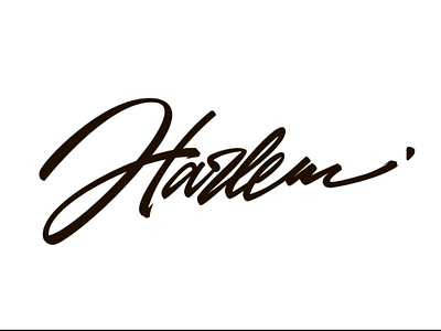 Lettering "Harlem" calligraphy design lettering