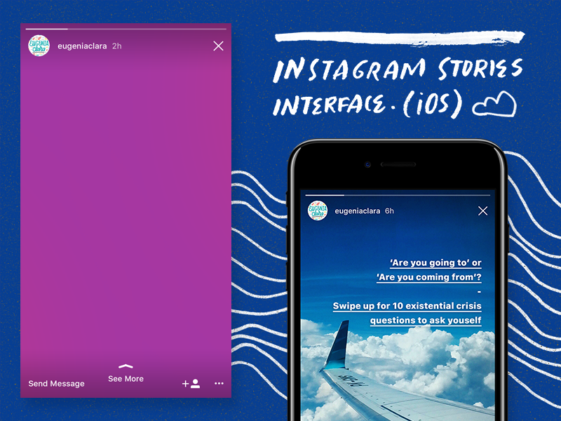 Download Instagram Stories (iOS) Interface PSD by Eugenia Clara on Dribbble