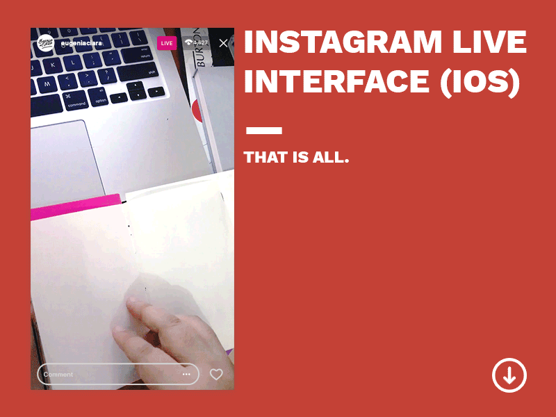 Instagram Live Interface (iOS) - PSD Freebies free freebie freebies instagram interface ios live mockup photoshop psd social media ui