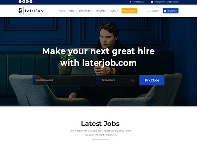 LaterJob Company Website Home Page PSD UI Design