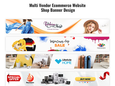 Multi Vendor Ecommerce Website Shop Banner Design banner ads banner design big banner shop banner web banner