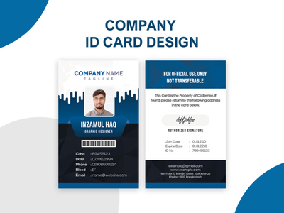 Company ID Card Design by Inzamul Haq on Dribbble