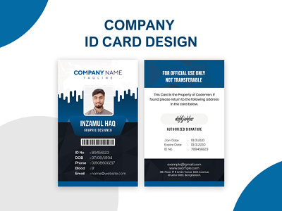 Company ID Card Design business card card design company brand logo company card company id card company logo design id card id id card id card design id card template id cards printed card top id card v card design