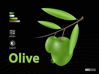 Mesh Tool Olive Fruit Design in Adobe Illustrator 3d branding company brand logo company logo design fruits design graphic design illustration logo mesh tool motion graphics ui vector