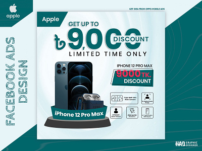 Apple iPhone 12 Pro Max Facebook Banner Ads Design.