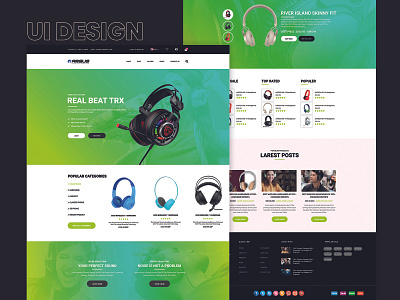 Headphone Sell Ecommerce Website UI Design in Figma mobile ui ux web ui website ui