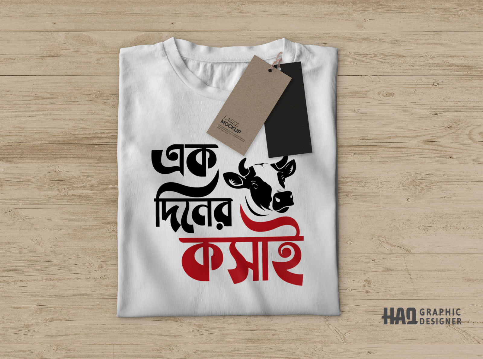 Custom Bangla Text t Shirt Design in Adobe Illustrator by Inzamul