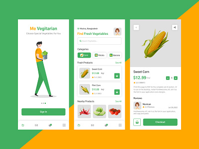 Fresh Vegetable App UI Design app design app ui design creative ux design graphic design ui ui design uiui vegetable ui design