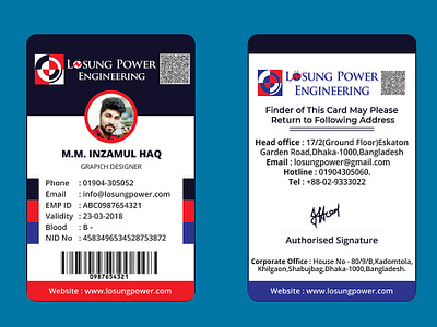 Power Company Employee Id Card Design business business card business flyer business logo card design employee id card design id card design invition card