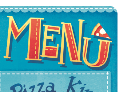 Menù lettering menù pizza