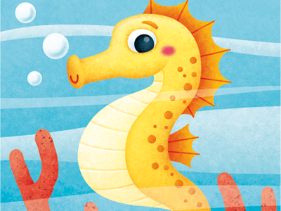 WIP illustration seahorse