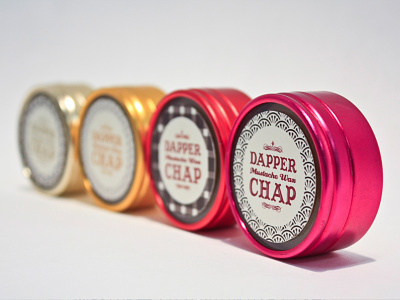 Dapper Chap Mustache Wax branding container dapper chap mustache wax packaging pattern