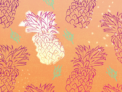 pineapples for days desktop background hand-drawn illustration pattern pineapple summer vibes