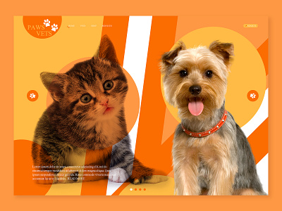 Paws Vets 1 animal cat design dog graphic graphic design landing page typography ui ux vets web web design