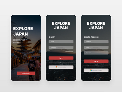Japan Travel Apps adobexd app design figma freelance freelance design freelancer ui uidesign ux