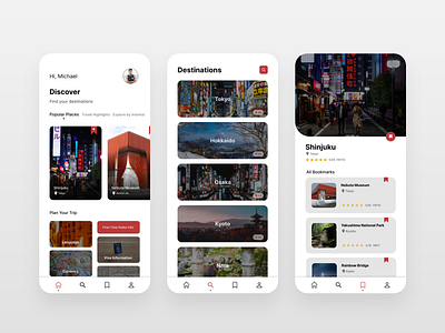 Japan Travel App adobexd app design figma freelance freelance design freelancer ui