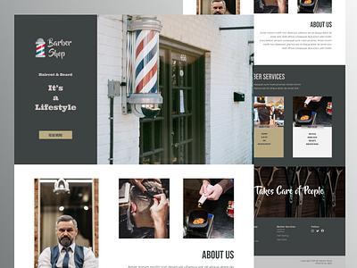 Barbershop Website app design figma freelance freelance design freelancer ui