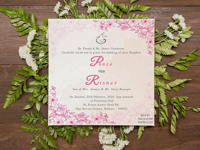 Wedding Invitation Card branding design illustration illustrator logo ui vector