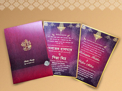 Bengali Wedding Card branding graphic design illustration