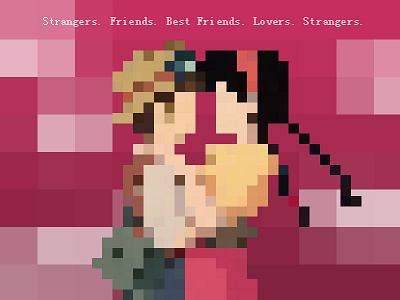 Strangers. Friends. Best Friends. Lovers. Strangers. love novel pixel