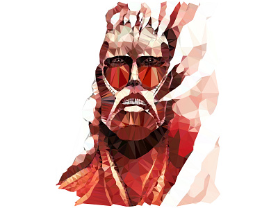 attack on titan low-poly styled angry head lowpoly polygon titan