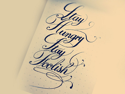 stay hungry stay foolish calligraphy hand letter medium penmanship sketch type typography writing