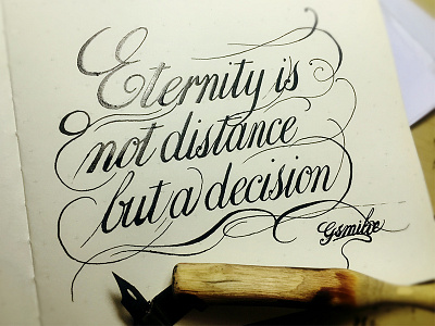 Eternity is not a distance but a decision