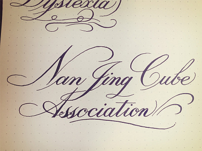 Cube Association calligraphy custom energy flow lettering process script sketching type unique writing