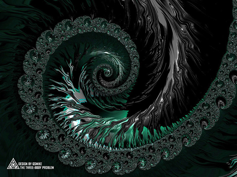The new mark of three-body problem three-body problem mark logo icon forest dark