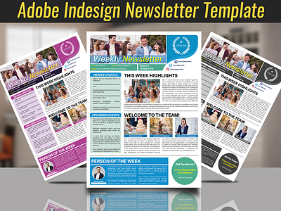 Indesign Newsletter Template adobe indesign creative design email marketing illustration monthly newsletter newsletter template newspaper print ready newsletters print ready newsletters