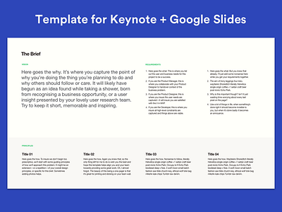 The Brief brief design free keynote slides spotify template ux