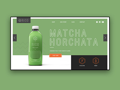 Landing Page Design | Rico Juice Brand | branding design illustrator landing page landing page concept minimal ui ux web webdesign website