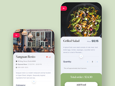 App Design | UI for food ordering app |