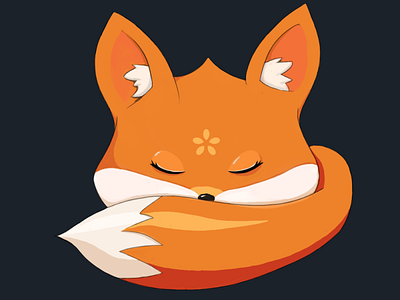 Cute foxy (old) design flat icon illustration logo vector