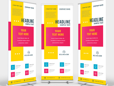 Corporate Roll Up Banner company design corporate design corporate identity creative design red rollup rollup banner yellow