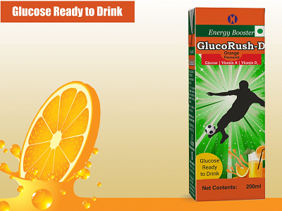 Glucose Ready to Drink box box design branding design glucose orangedrink packaging packagingdesign pharma pharmaceutical readytodrink