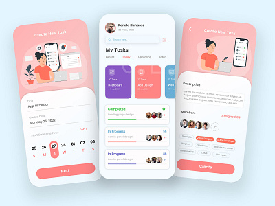 Task Management APP UI branding dating app design expert design graphic design inspiring mobile app designs task management userexperience