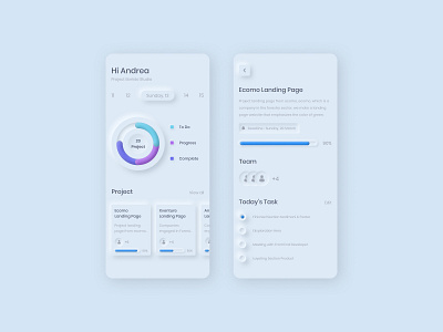 Project Management - Neomorphism Exploration app blue exploration flat design neomorphism purple ui ui design ux ux design