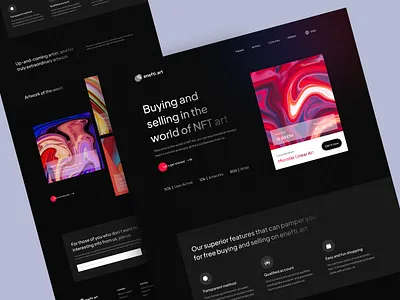 enefti.art - NFT Marketplace Landing Page🎨 art crypto cryptocurrency dark dark mode design exploration flat design landing page nft nftart nfts product design trading ui ui design ux ux design wallet web design