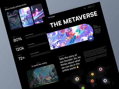 Booby - Metaverse Landing Page 3d ai artificial artificial intellegence blockchain clean colorful crypto dark game header imagination landing page metaverse minimalist nft open world virtual reality vr world