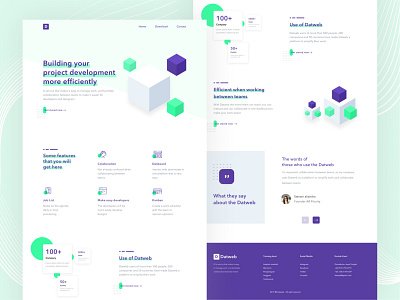 Landing Page - Datweb colorful exploration isometric ui ui design ux ux design web design