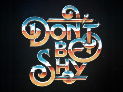 Don't Be Shy — Tiesto · Karol G album art art chrome chrome lettering cover art cover lettering design illustration karol g lettering music tiesto type typography