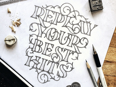 Replay your best hits design hand lettering lettering script type typography