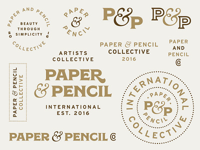 Paper & Pencil Collective brand branding identity logo logo design vintage