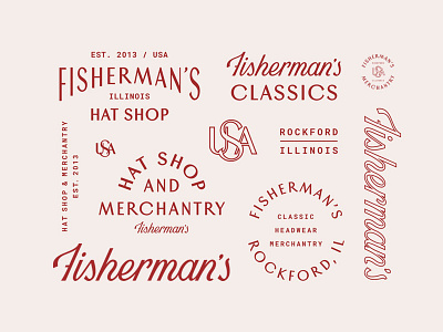 Fisherman's Hat Shop brand branding identity logo logo design vintage