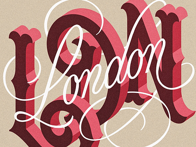 London 3d art design handlettering illustration lettering script type typography vintage