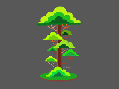 Tree illustration art creative degital painting design graphic design green illustration tree vector