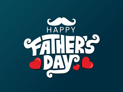 Happy fathers day typography banner design card