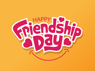 Happy Friendship day typography colorful vector illustration. family graphic design