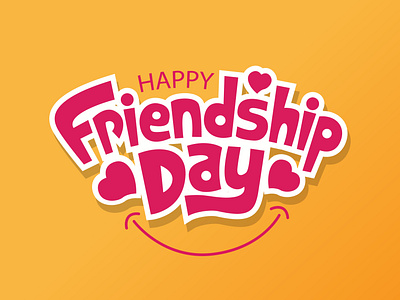 Happy Friendship day typography colorful vector illustration.
